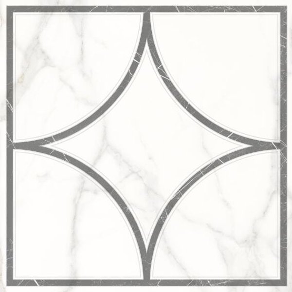 Декор напольный Каррара Нова 45х45х0,8см белый геометрия шт(7346-0002)