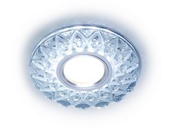 Светильник точечный встраиваемый со светодиодной лентой AMBRELLA LIGHT S375 CL/FR прозрачный/матовый GU5.3+3W