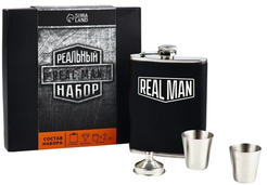 Набор д/напитков Real man Фляжка 240мл+Стопки 30мл 2шт+Воронка нерж.сталь