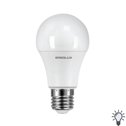 Лампа светодиодная Ergolux LED E27 A60 (груша) 4500K ЛОН 18Вт 172-265В нейтральный белый свет