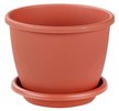 Горшок пластиковый Афина d11см h8,5см v0,5л, коричневый, с поддоном
