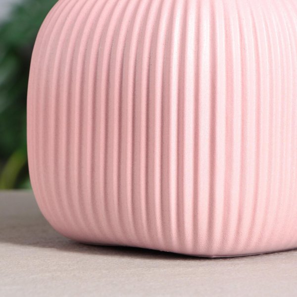 Ваза керамическая настольная Милан розовая 18см 