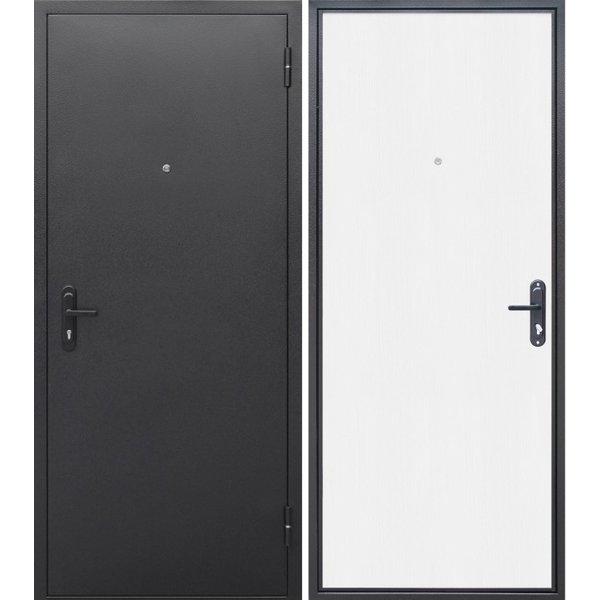 Дверь входная Стройгост-5 серебро беленый дуб 960х2050мм левая