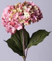 Цветок искусственный Гортензия розовая 60см