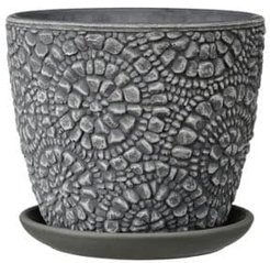 Горшок бетонный Камешки d15см h13см v1,3л, бутон, серый