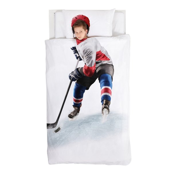 Комплект постельного белья 1,5 сп. HOME CLUB Хоккеист детский (1 наволочка 70х70) поплин