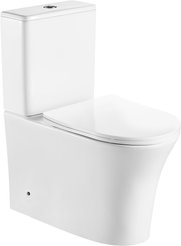 Унитаз-компакт Ceruttispa ADIGE безободковый, сиденье дюропласт с миролифтом, быстросъемное CT7836