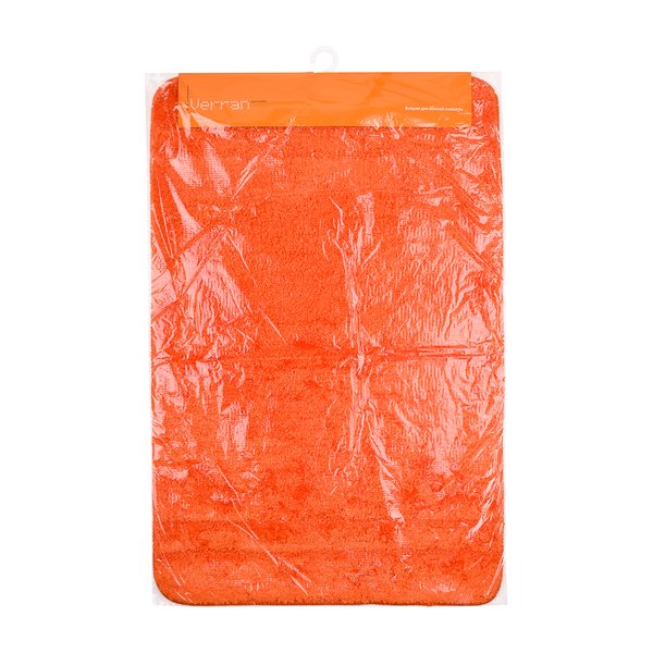 Коврик для ванной комнаты 60х90см Solo оранжевый, микрофибра