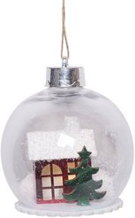 Шар снежный Домик 10см, LED-подсветка, SYBLZ-4125179