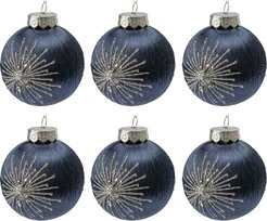 Набор шаров 6шт 8см синий, шелк, SYQB-0124334