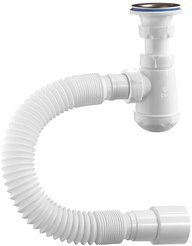 Сифон для умывальника (мини) ORIO с чашкой из нерж.стали и гофротрубой