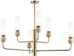 Светильник на штанге LH53251/6 BS/FR латунь/белый матовый E14х6 max 40W D1050х1445мм