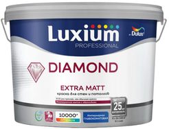 Краска для стен и потолков Luxium Diamond Extra Matt BW глубокоматовая белая (9л)