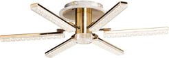 Люстра Оскар 2х60W+2х5W LED, пульт, металл, акрил, золото