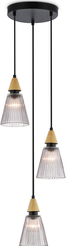 Светильник подвесной LH58112/3 BK/LW/SM черный/светлое дерево/дымчатый E14х3 max 40W D270х1200мм