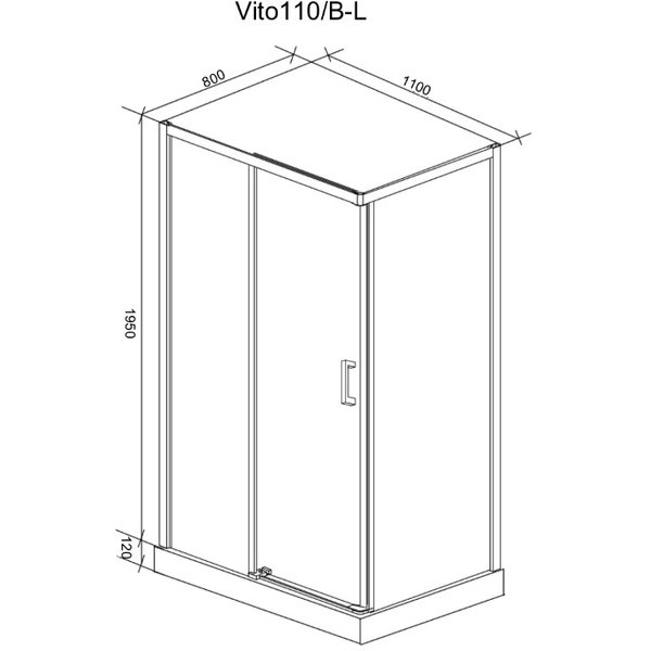 Стекло боковое неподвижное прямое прозрачное VITO110,110B (L,R) 1920х710х6 (CER)