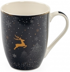 Кружка SIJ Рождественские олени 340мл фарфор
