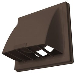 Выход стенной вытяжной с обратным клапаном 150х150 с фланцем D125,ASA,коричневый