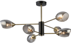 Люстра на штанге TR303014/6 BK/SB/SM черный/бронза/дымчатый E27/6 max 60W D930х410