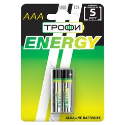 Батарейка алкалиновая Трофи Eco ААА/LR03 2шт