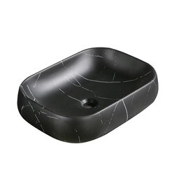 Раковина на столешницу Ceruttispa CR0086 MMB1 (565х400х145) мрамор матовый черный, прямоугольная