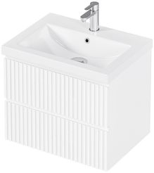 Тумба подвесная MIX 60см белая/relief white без раковины