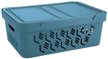 Контейнер д/хранения Econova Deluxe 12л 38х27,6х14см с крышкой, голубой ПП