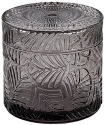 Шкатулка круглая с крышкой Fancy 9х8,5х9 стекло серый