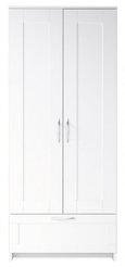 Шкаф распашной с ящиком Сириус 78,2х190,5х50,2см КДСП Белый