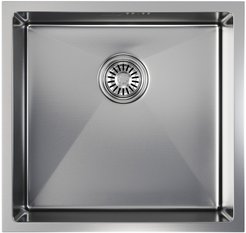 Мойка кухонная подстольная Mixline Pro 42х45см глубина чаши 20см, нерж.сталь, сатин, с сифоном