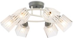 Люстра на штанге TR303282/6 WH/GR/CL белый/серый/прозрачный E27/6 max 60W D520х250