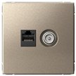 Розетка двойная TV + компьютернная RJ 45 SE Art Gallery шампань