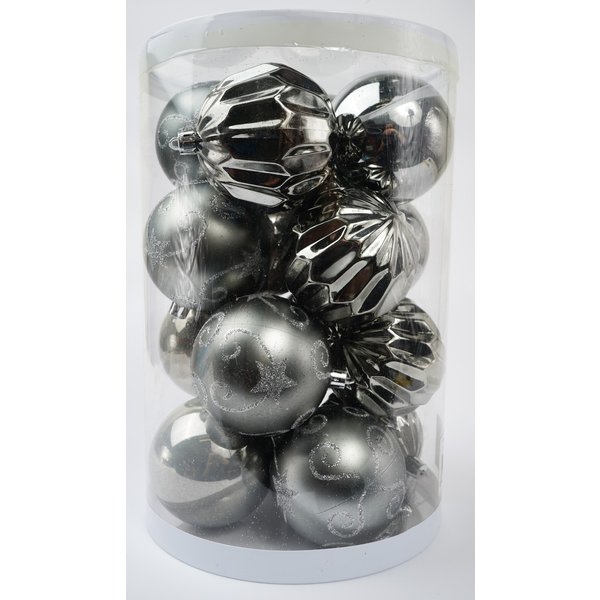 Набор шаров 16шт 8см серый SYQE-0121266