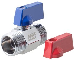 Кран латунный шаровый мини 1/2" наружная резьба, ручка флажок