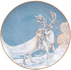 Тарелка закусочная Lefard Снежная королева Герда, Олень 20,5см голубой, фарфор
