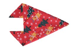 Косынка новогодняя Олени и Елки 68х33,5см, SYTG-1323285