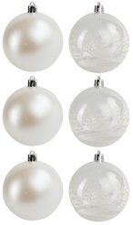 Набор шаров 6шт 8см жемчужный+прозрачный SYQF-0122145