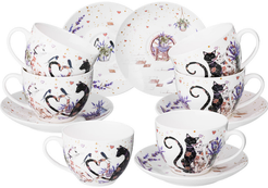 Набор чайный Lefard Lavander Cats на 6 персон 12 предметов 275мл фарфор