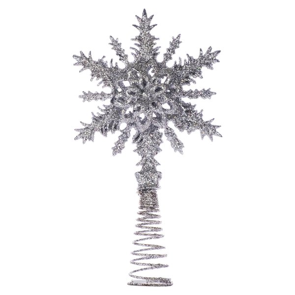 Верхушка на елку Снежинка серебро 21x11x5см 91387