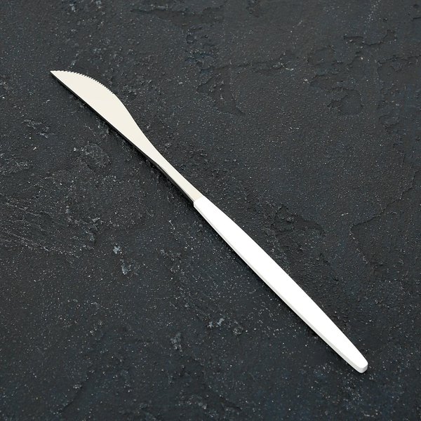 Нож столовый Magistro Блинк нерж.сталь, серебристый, ручка белая