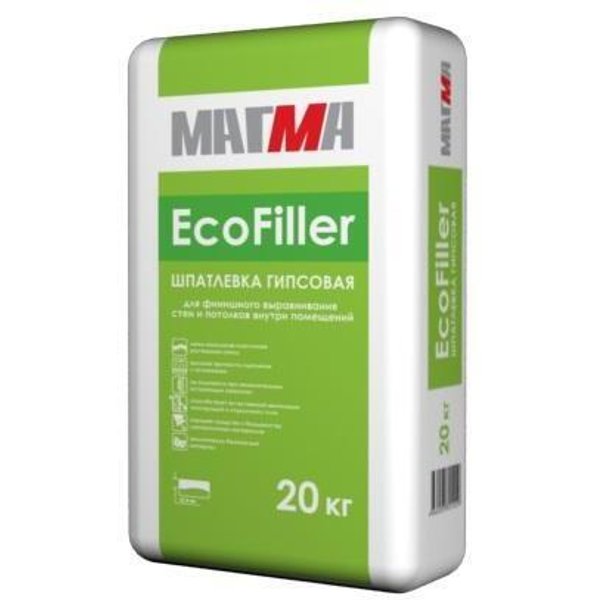 Шпатлевка гипсовая финишная Магма EcoFiller 20кг