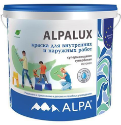 Краска акриловая ALPA ALPAlux супермоющаяся матовая белая (5л)