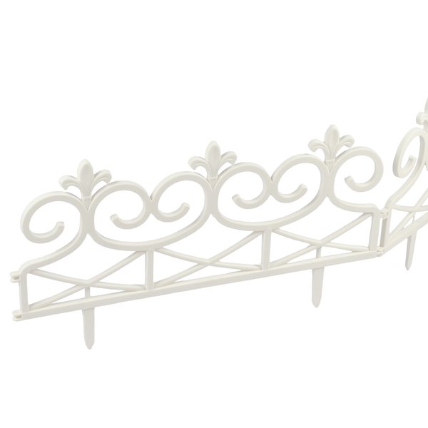 Заборчик декоративный Мегасад Ажурный 60х32,5см, 4 секции, полипропилен, белый, HD7048