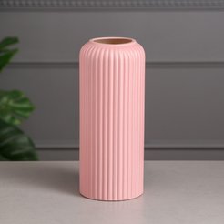Ваза керамическая настольная Рим розовая 26см