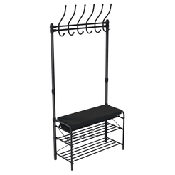 Вешалка напольная в прихожую Nika ВПШ2/Ч-К 82,5х33,5х175см сталь, черный