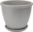 Горшок керамический Бархат d32см h28см v14,8л, высокий овал шнур, серый