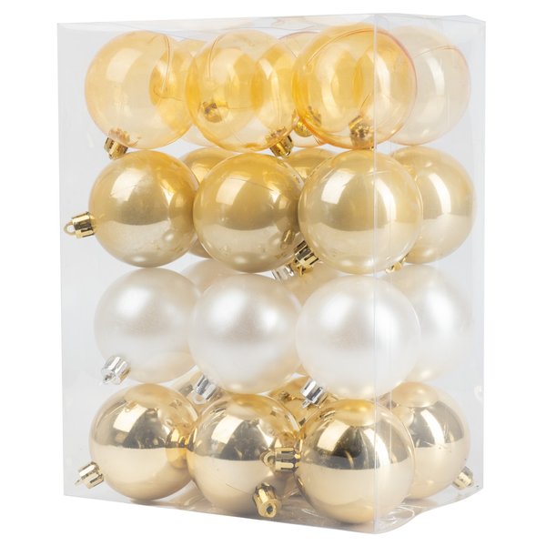 Набор шаров 24шт 6см жемчужный+золото SYQA-012241