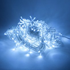 Электрогирлянда внутренняя Нить 30м 300LED IP20, 220V, холодный белый, контролер 8 режимов, SYD-1624011A