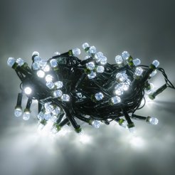 Электрогирлянда внутренняя Нить Premium 6м 120 LED,холодный белый, fast flash,контролер, темно-зеленый кабель