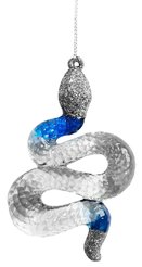 Украшение подвесное Magic Time Серебряная Змея из акрила 6,1x1,4x10,3см арт.92961
